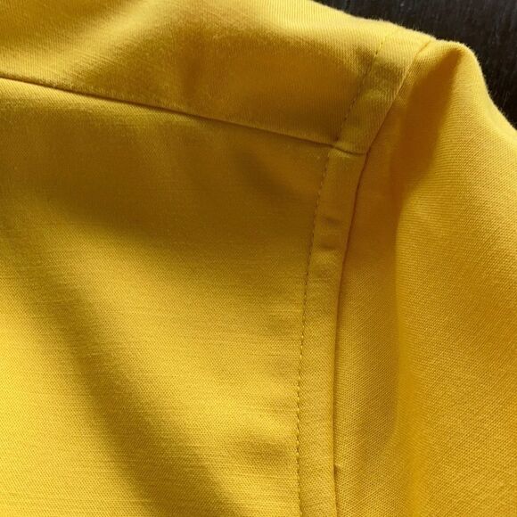 Lauren Ralph Lauren Cropped Trench Cropped double breast yellow black buttons L - Picture 8 of 16